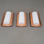 3 X Bankamp Leuchten Sconces / Wall Lights '80s White Glass / Glass With A Layer Of Copper. Wide thumbnail 2