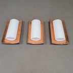 3 X Bankamp Leuchten Sconces / Wall Lights '80S White Glass / Glass With A Layer Of Copper. Wide thumbnail 2