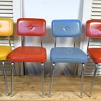 Prachtige Set Van 4 Kleurrijke Vintage Retro Stoelen thumbnail 3