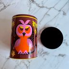 Groot Vintage Bewaar Blik Met Uilenmotief thumbnail 8