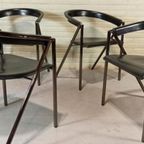 Set Van 4 Vintage Giannina Leren Stoelen, Arrben Italy thumbnail 2