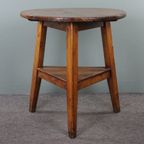 Mooi Hoge Vroeg 19E Eeuwse Engelse Pinewood Cricket Table Met Originele Spijkers En Oxidatie thumbnail 3