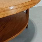 Vintage Mid Century Houten Salontafel, Rond thumbnail 6