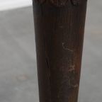 Prachtige Handgesneden Antieke Houten Staande Lamp Met Leeuwenkop thumbnail 7