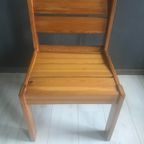 6 Grenen Eetkamerstoelen, Zweden Jaren 70 thumbnail 7