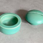 Unieke Vintage Mobach Turquoise Keramiek Dekselpot / Dekseldoos thumbnail 7