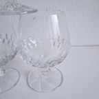 6 Zware Vintage Handgemaakte Kristallen Brandy / Cognac Glazen thumbnail 4