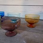 Set Van 5 Art Deco Coupes, 1X Uraniumglas, Kristalunie Maastricht. thumbnail 5