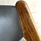 Two Mid Century Wooden Leather Folding Chairs thumbnail 6