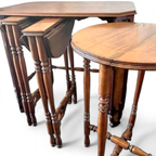 Art Deco / Nesting Table 3 X / Attributed To Maison Franck / Inlaid Tortoiseshell Top / 1920 thumbnail 3