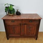 Vintage Frans Dressoir Commode, Ladekast, Badkamermeubel Met Marmer Blad. 30 thumbnail 3