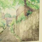 Charmant Schilderijtje Aquarel H Theyeneau 1968 Frankrijk thumbnail 9