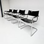 Set Van 4 Lederen Mart Stam S34 Stoelen, 1970's thumbnail 4