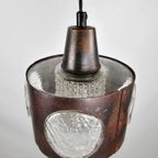 Vintage Hanglamp Uit Denemarken Koper En Glas thumbnail 6