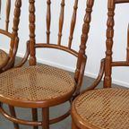 Set Van 4 Mooie En Sfeervolle Vintage Thonet Design Bistro Stoelen thumbnail 11