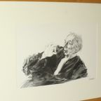 Grote Houtskool Tekening Pleitende Advocaat Kunst Driesschaert 1974 thumbnail 4