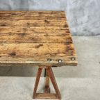 Antieke Tafel Schragentafel Tuintafel 90 X 208 Cm thumbnail 10