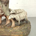 Groot Beeld Met Schapen In Witte Klei thumbnail 5