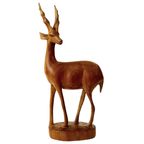 Mid-century Teak Houten Set Herten Antilopen Gazellen Beeldjes thumbnail 5
