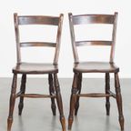 Tijdloze Elegante Set Van 10 Antieke Engelse Oxford Eetkamer/ Keuken Stoelen thumbnail 3