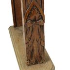Antieke Zitbank Gesculpteerd Eikenhout Kerk Renaissance Revival thumbnail 13