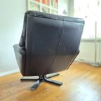 Leolux Cece Fauteuil Op Steren Voet. Zwart Leer thumbnail 11