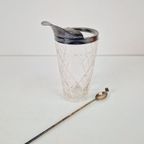 Vintage Kristal Martini Cocktail Mixer Lepel Verzilverd '60 thumbnail 5