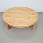 Brutalistische Ronde Salontafel Massief Eiken ´60 Japandi thumbnail 10