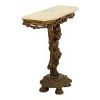 Oude Vergulde Console Met Cherubijn Marmer Hollywood Regency thumbnail 6