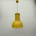 Fontana Arte Yellow Industrial Hanging Lamp , 1970’S thumbnail 8