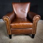 Vintage Leren Fauteuil – Donkerbruin thumbnail 3