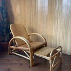 Vintage Boho Rotan Ligstoel Lounge Chair '60 Verstelbaar thumbnail 7