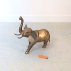 Grote Vintage Messing Olifant – Jaren 70 -(mf48) thumbnail 6