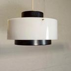Vintage Mid Century Modern Hanglamp, Wit En Zwart thumbnail 3