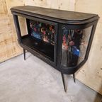 Vintage Kastje Dressoir Drankkast Bar Wandmeubel thumbnail 5