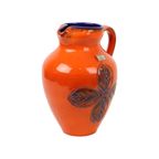 Vintage Oranje En Blauwe Geglazuurde West Germany Vaas Carstens 116-2L thumbnail 8