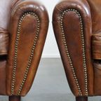 Set Van 2 Stijlvolle En Tijdloze Rundleren Design Fauteuils/armchairs Met Mooie Ronde Vormen thumbnail 10