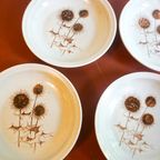 4 X Sarreguemines France Thistle Deep Plates Mid Century Gres Ceramic Pottery Salad Bowls thumbnail 5