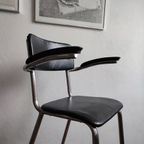 Vintage Kinder Kappersstoel 1950 Gispen Stijl Chroom & Zwart Barber Chair Children thumbnail 9