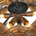 VEB Kristallleuchte Ebersbach - Chrystal Hanging Pedant - Model Sputnik - Solid Glass (no Cracks) thumbnail 5