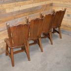 Robuuste Eiken Stoelen Set Van 4 Donker thumbnail 8
