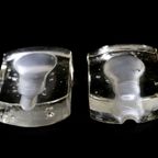 2 Prachtige Vintage Glazen Kunst Objecten In Glas Gloeilampen Vorm , Jaren 80 thumbnail 4