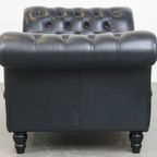 Groot, Sierlijk Zwart Chesterfield Daybed Gemaakt Van Rundleer thumbnail 6