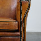 Strak Vormgegeven Schapenleren Artdeco Design Fauteuil Met Prachtige Details thumbnail 11