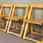 Set Van 4 Vintage Houten Klapstoelen Eetkamerstoelen thumbnail 10