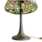 Vintage Mid-century Xl Tiffany Tafellamp Jaren 60 Bloemen thumbnail 8