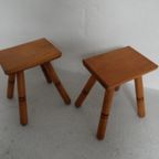 Vintage Set Van 2 Tafeltjes/krukjes thumbnail 4