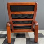 Two Teak And Black Leather Chairs By Hs Denmark 1970S thumbnail 7