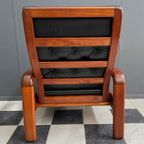 Two Teak And Black Leather Chairs By Hs Denmark 1970S thumbnail 7