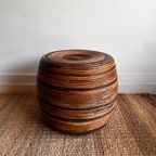 Rotan Bamboe Kruk Bijzettafel Vintage Crespi Stijl thumbnail 2